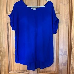 Ladies blue lightweight polyester top